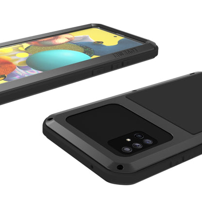 For Samsung Galaxy A51 5G LOVE MEI Metal Shockproof Waterproof Dustproof Protective Case with Glass(Silver) by LOVE MEI