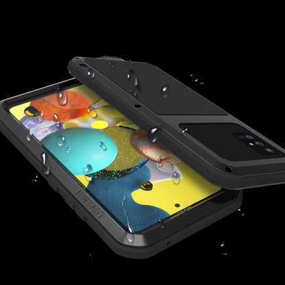 For Samsung Galaxy A51 5G LOVE MEI Metal Shockproof Waterproof Dustproof Protective Case with Glass(Silver) by LOVE MEI