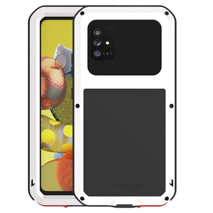 For Samsung Galaxy A51 5G LOVE MEI Metal Shockproof Waterproof Dustproof Protective Case with Glass(White) by LOVE MEI