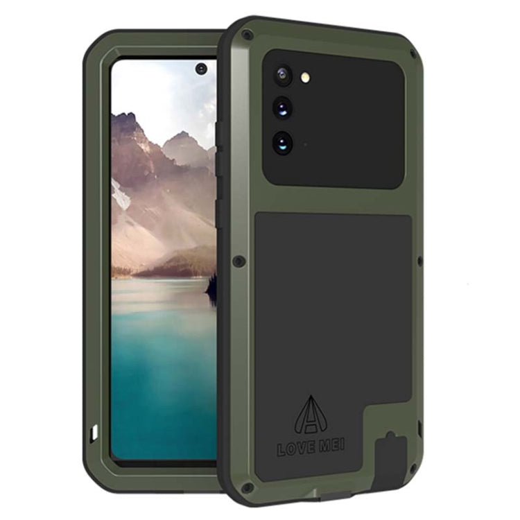 For Samsung Galaxy Note 20 LOVE MEI Metal Shockproof Waterproof Dustproof Protective Case without Glass(Army Green) by LOVE MEI