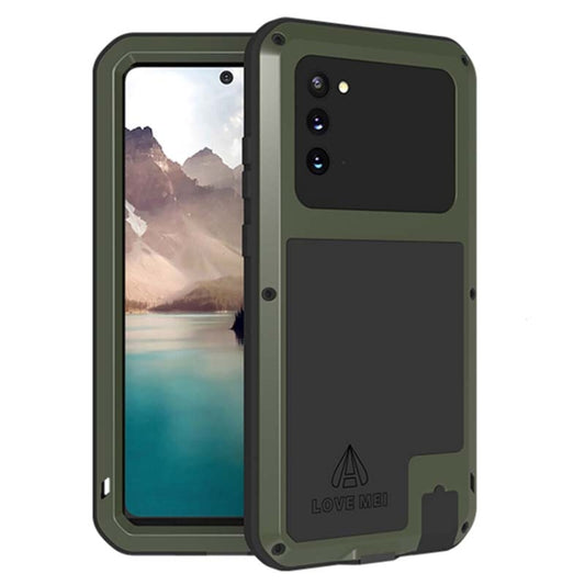 For Samsung Galaxy Note 20 LOVE MEI Metal Shockproof Waterproof Dustproof Protective Case without Glass(Army Green) by LOVE MEI