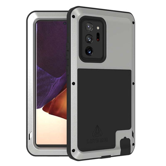 For Samsung Galaxy Note 20 Ultra LOVE MEI Metal Shockproof Waterproof Dustproof Protective Case without Glass(Silver)