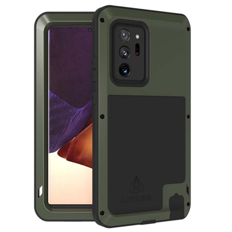 For Samsung Galaxy Note 20 Ultra LOVE MEI Metal Shockproof Waterproof Dustproof Protective Case without Glass(Army Green) by LOVE MEI