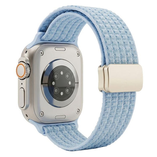 For Apple Watch 42 / 44 / 45 / 46 / 49mm xDfind Magnetic Buckle Nylon Woven Watch Band(Blue)