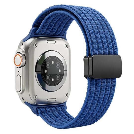 For Apple Watch 42 / 44 / 45 / 46 / 49mm xDfind Magnetic Buckle Nylon Woven Watch Band(Dark Blue)