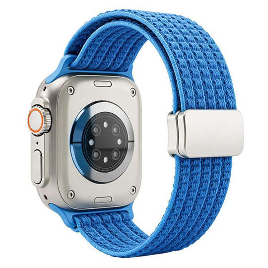 For Apple Watch 42 / 44 / 45 / 46 / 49mm xDfind Magnetic Buckle Nylon Woven Watch Band(Sky Blue)