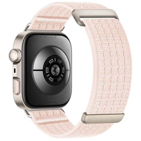 For Huawei Watch Fit 5 / Fit 5 Pro / Fit 4 xDfind Two Section Nylon Breathable Hook And Loop Fastener Watch Band(Pearl Pink)