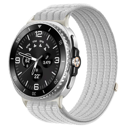 For Galaxy Watch9 / 8 / 8 Classic xDfind Nylon Breathable Hook And Loop Fastener Watch Band(Light Grey)