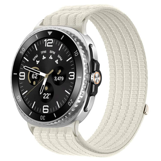 For Galaxy Watch9 / 8 / 8 Classic xDfind Nylon Breathable Hook And Loop Fastener Watch Band(Starlight)