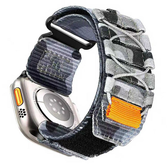 For Apple Watch 38 / 40 / 41 / S11 42mm xDfind Sport Nylon Hook And Loop Fastener Watch Band(Camouflage Grey)