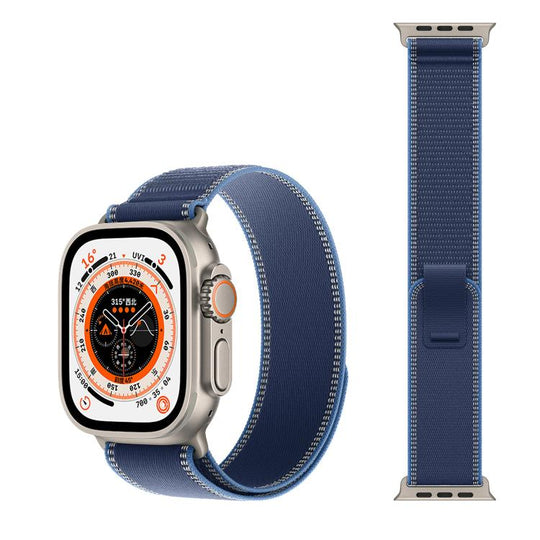 For Apple Watch 38 / 40 / 41 / S11 42mm xDfind Adjustable Hook And Loop Fastener Reflective Nylon Loop Watch Band(Blue)
