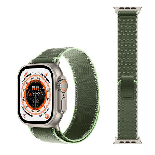 For Apple Watch 38 / 40 / 41 / S11 42mm xDfind Adjustable Hook And Loop Fastener Reflective Nylon Loop Watch Band(Green)