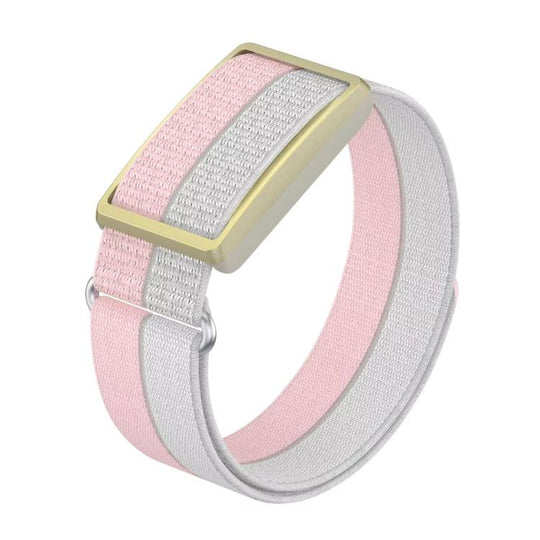 For Polar Loop xDfind Metal Round Buckle Feather Yarn Breathable Nylon Loop Watch Band, Size:S Wrist Circumference 135–170 mm(Pink)