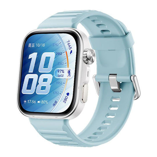For Huawei Watch Fit 5 / Fit 5 Pro xDfind Sport Silicone Watch Band, Type:Silver Buckle(Official Blue)