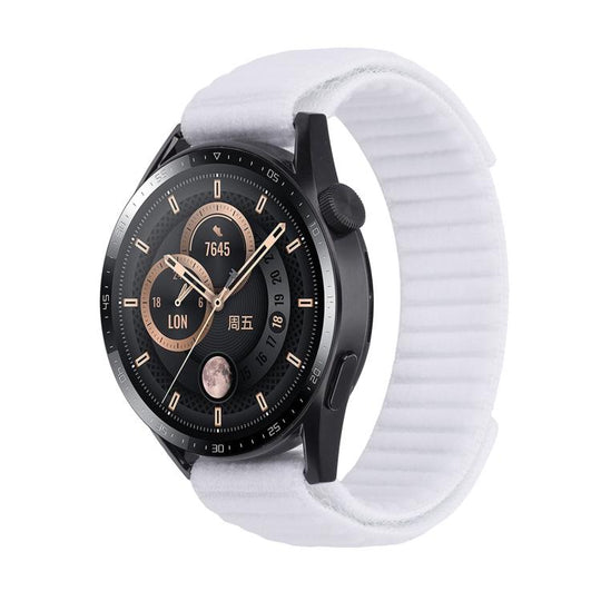For Garmin 22mm Wave Textured Nylon Hook And Loop Fastener Watch Band(White)