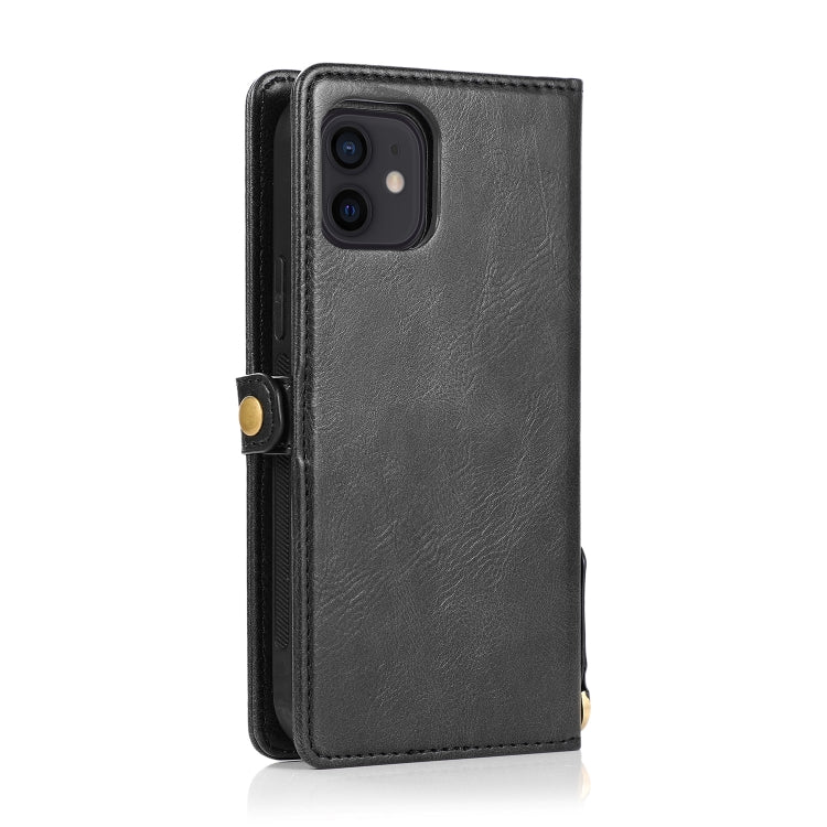 For iPhone 12 mini Multiple Card Slots Detachable Magnetic Horizontal Flip Leather Case with Card Slots & Holder & Wallet (Black) - iPhone 12 mini Cases by buy2fix | Online Shopping UK | buy2fix
