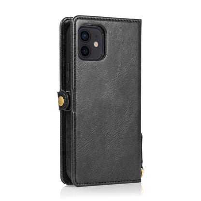 For iPhone 12 mini Multiple Card Slots Detachable Magnetic Horizontal Flip Leather Case with Card Slots & Holder & Wallet (Black) - iPhone 12 mini Cases by buy2fix | Online Shopping UK | buy2fix