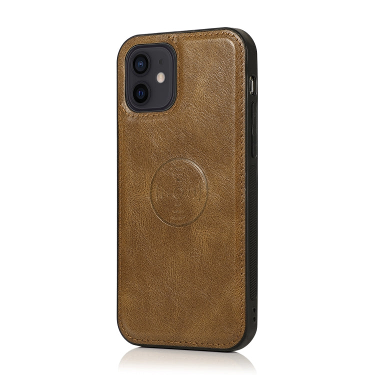 For iPhone 12 mini Multiple Card Slots Detachable Magnetic Horizontal Flip Leather Case with Card Slots & Holder & Wallet (Brown) - iPhone 12 mini Cases by buy2fix | Online Shopping UK | buy2fix