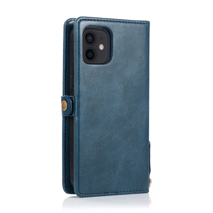 For iPhone 12 mini Multiple Card Slots Detachable Magnetic Horizontal Flip Leather Case with Card Slots & Holder & Wallet (Navy Blue) - iPhone 12 mini Cases by buy2fix | Online Shopping UK | buy2fix