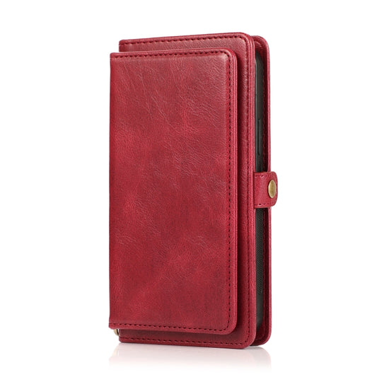 For iPhone 12 / 12 Pro Multiple Card Slots Detachable Magnetic Horizontal Flip Leather Case with Card Slots & Holder & Wallet(Red) - iPhone 12 / 12 Pro Cases by buy2fix | Online Shopping UK | buy2fix