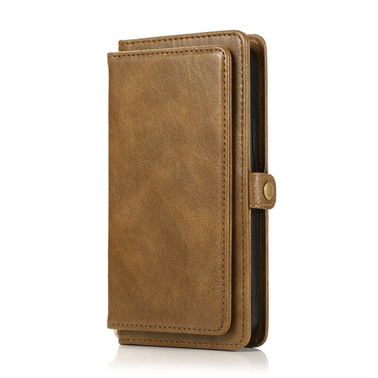 For iPhone 12 Pro Max Multiple Card Slots Detachable Magnetic Horizontal Flip Leather Case with Card Slots & Holder & Wallet(Brown) - iPhone 12 Pro Max Cases by buy2fix | Online Shopping UK | buy2fix