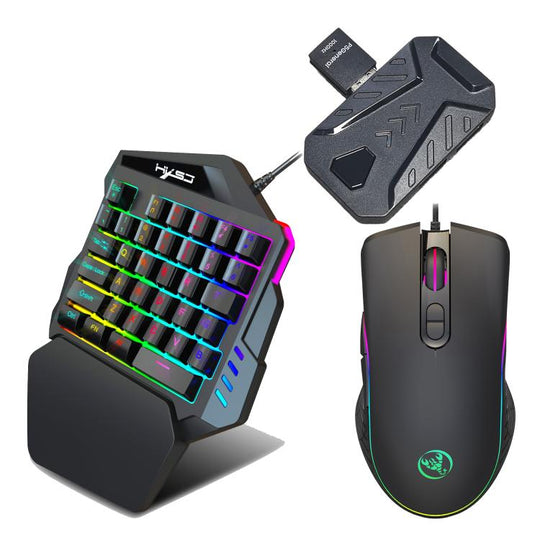 HXSJ Master-P5+V100+A867 Gaming Keyboard and Mouse Adapter Set for PS5(Black)