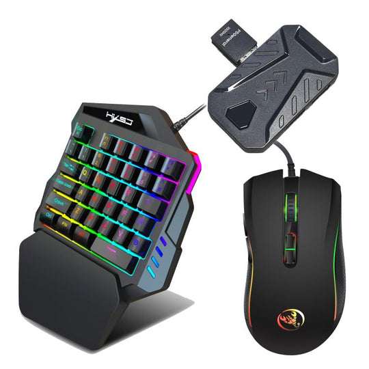 HXSJ Master-P5+V100+A869 Gaming Keyboard and Mouse Adapter Set for PS5(Black)