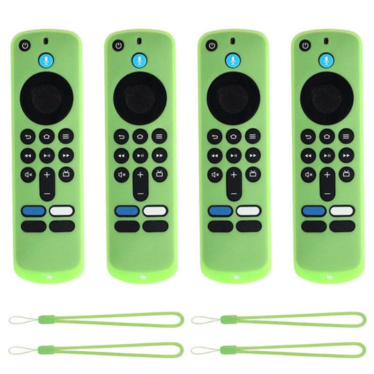 For Amazon Fire TV Stick 4K 2025 Remote XDcase 4pcs Soft Silicone Protective Case with Mini Strap(Luminous Green)