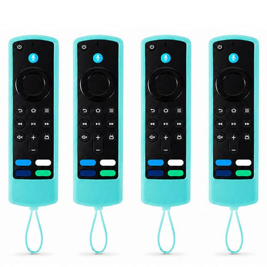 For Amazon Alexa Voice Remote Gen 3/2/1 XDcase 4pcs Thickened Soft Silicone Protective Case with Mini Strap(Luminous Orchid)