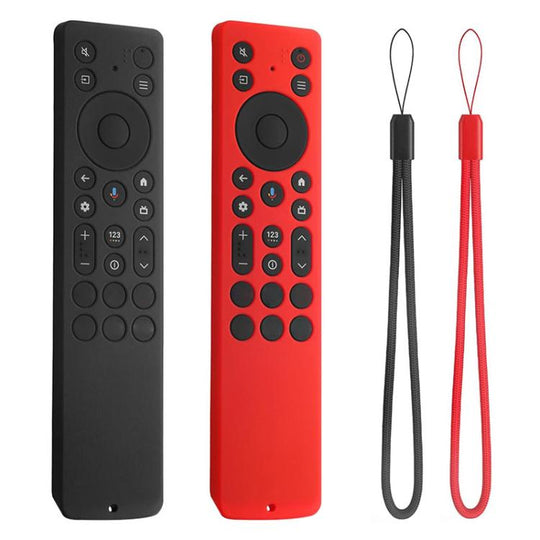 For TCL RC923A / RC813A TV Remote XDcase 2pcs Soft Silicone Protective Case with Mini Strap(Red Black)