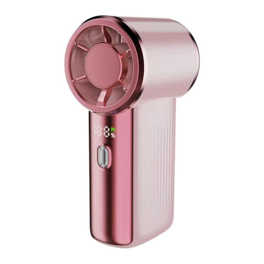 F9 Handheld High-Speed Turbo Mini Fan with Digital Display(Pink)