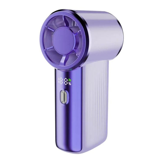F9 Handheld High-Speed Turbo Mini Fan with Digital Display(Purple)