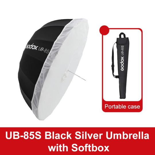 Godox Photography Studio Reflector Diffuser UB-85S Black Silver Umbrella with Softbox