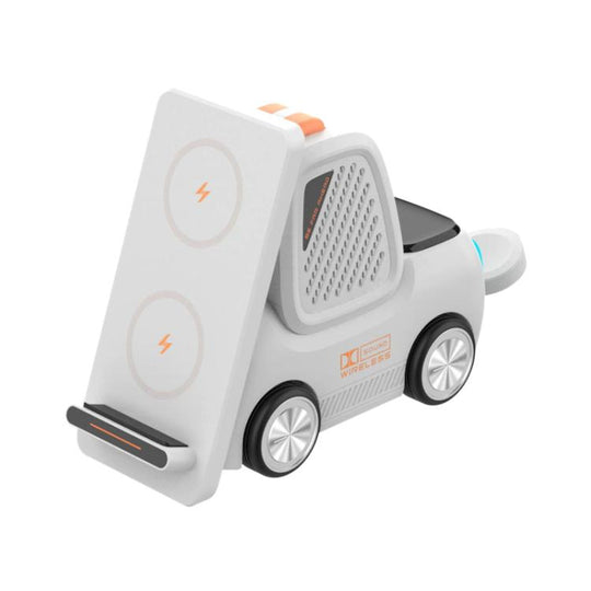 T30S 5-in-1 Multifunctional Wireless Charger Car-Style Desktop Phone Holder(White)