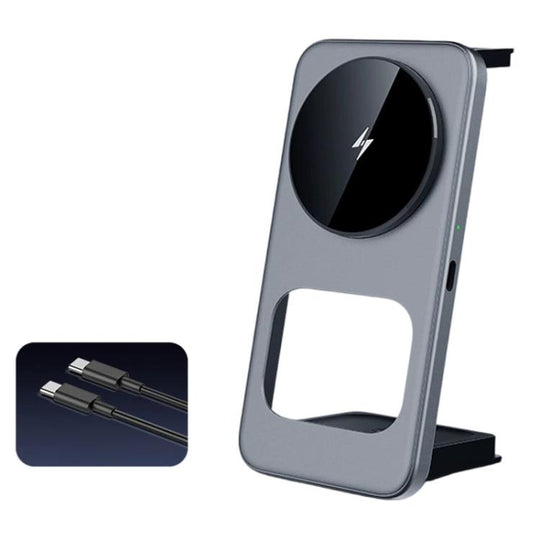 T40 15W 3-in-1 Ultra-Slim Foldable Magnetic Wireless Charging Stand(Spray Grey)