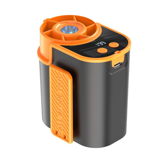 DF-95 Outdoor Portable Mini LED Digital Display Waist Clip Cooling Fan(Orange)