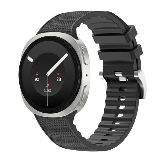For Galaxy Watch9/8/9 Cassic/8 Cassic Functional Sports Solid Color Silicone Watch Band(Black)