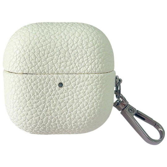 For Huawei FreeClip 2 Litchi Leather Texture Wireless Earphones Case with Hook(White)