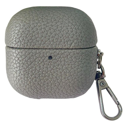 For Huawei FreeClip 2 Litchi Leather Texture Wireless Earphones Case with Hook(Grey)