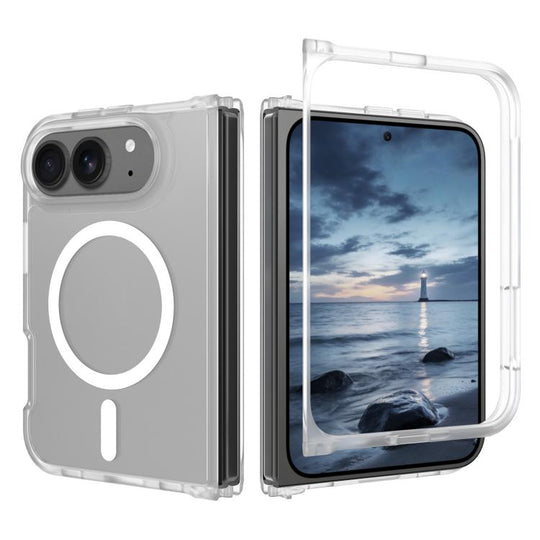 For iPhone Duo Skin Feel TPU Hybrid PC MagSafe Phone Case(Matte Transparent)