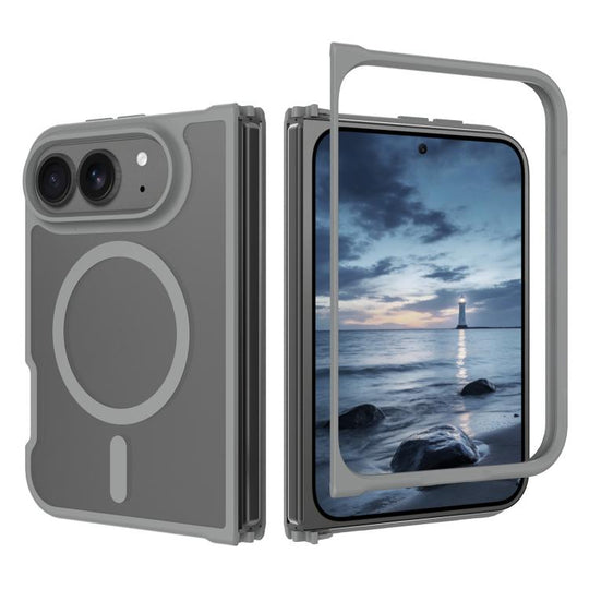 For iPhone Duo Skin Feel TPU Hybrid PC MagSafe Phone Case(Dark Grey)