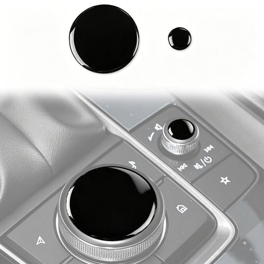 For Mazda CX-50 2022-2024 2pcs/Set Car Multimedia Knob Sticker, Left Hand Drive(Black)