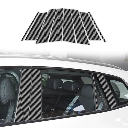 For Mazda CX-50 2022-2024 8pcs/Set Car B-Pillar Carbon Patterned Style Sticker, Left Hand Drive(Black)