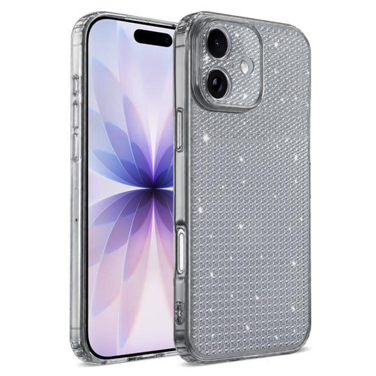 For iPhone 18 Sparkling Diamond Glitter Airbag Phone Case(Black)