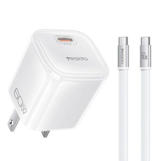 Yesido YC27U Transparent AVS 40-60W USB-C/Type-C Interface Charger, Plug:US Plug(White)