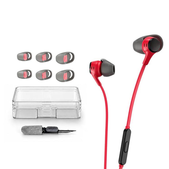 For HyperX Cloud EarBuds XDcase 3 Pairs Replacement Silicone Ear Tips Kit, S/M/L Size, Cleaning Brush Color Random(Transparent Grey+Pink)