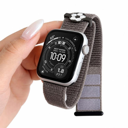 For Apple Watch 42mm / 41mm / 40mm / 38mm Soccer Series Nylon Hook and Loop Fastener Watch Band(Space Grey)
