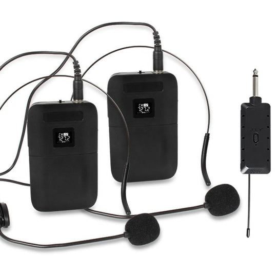 E8 1 to 2 VHF Wireless Dual-Channel Microphone, Style:Headset