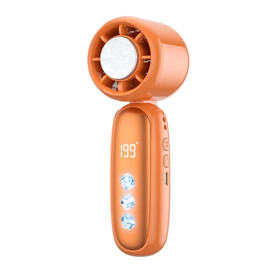 K22 Digital Display High-Speed Cooling Handheld Fan(Orange)