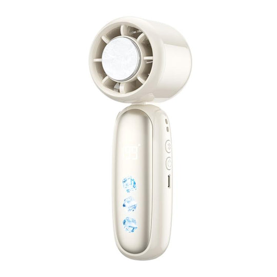K22 Digital Display High-Speed Cooling Handheld Fan(White)